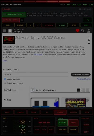 Games: Browser games with controller support, in the shared browser.