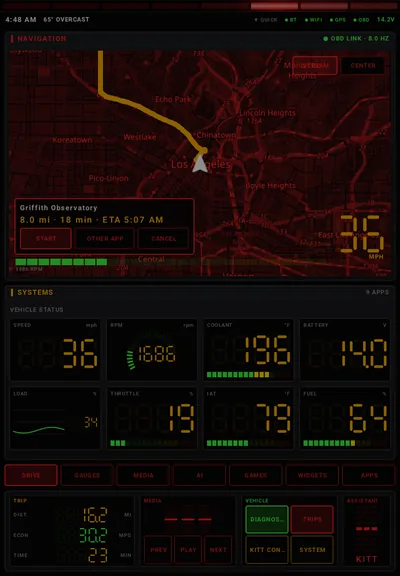 Map search: Search a place, then preview the route with distance, time and arrival.