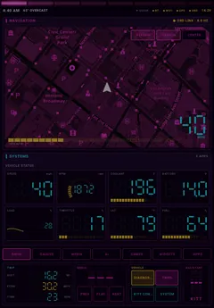 Drive page in the Outrun theme